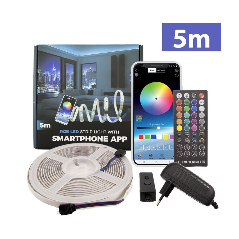 KIT BANDA LED RGB SMART BLUETOOTH IP65 5M