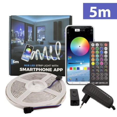 KIT BANDA LED RGB SMART BLUETOOTH IP65 5M